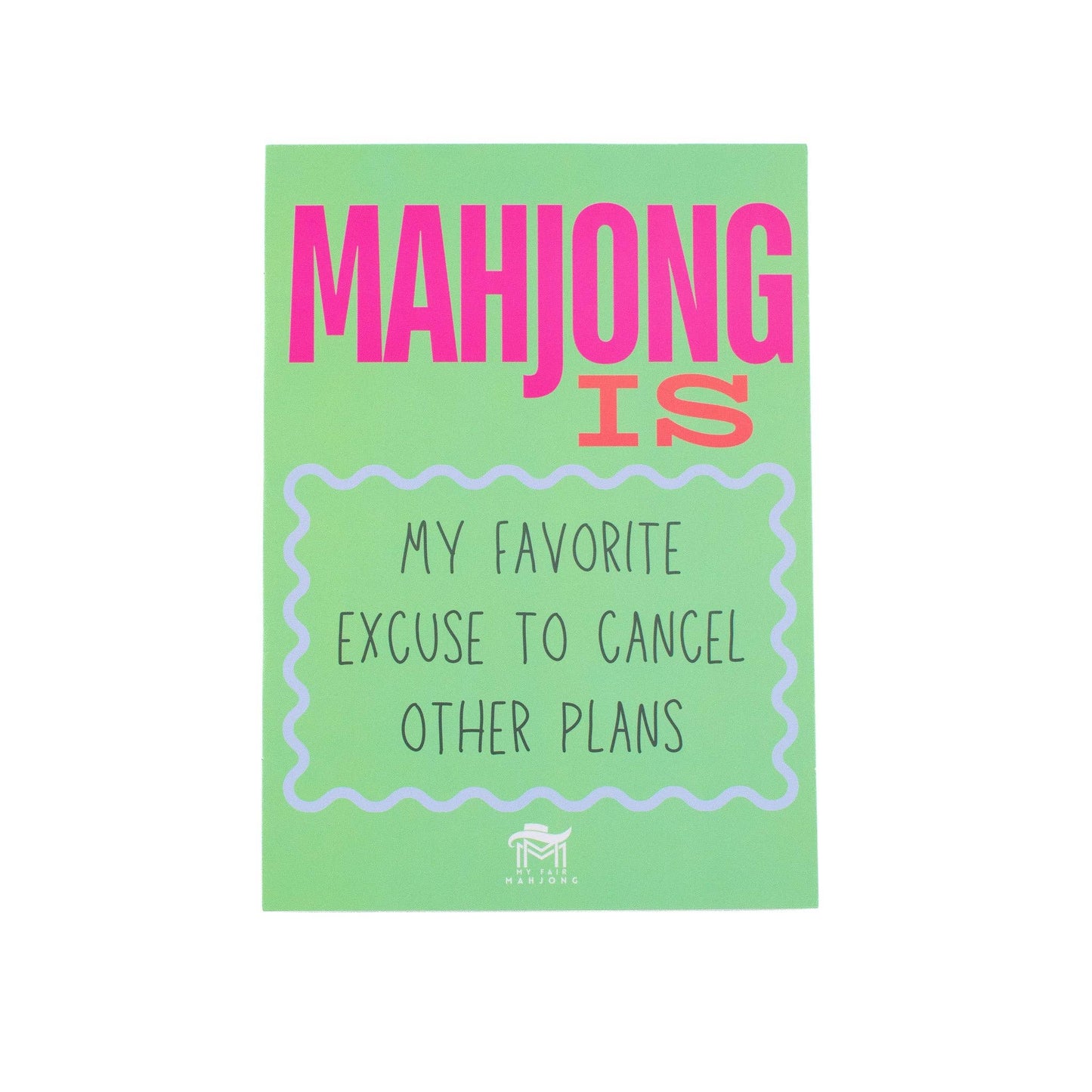 MAHJONG SHUFFLE CARD  |  Mahjong Is Series  |  Sized to Store with League Cards: Purple- Competitive with Charcuterie