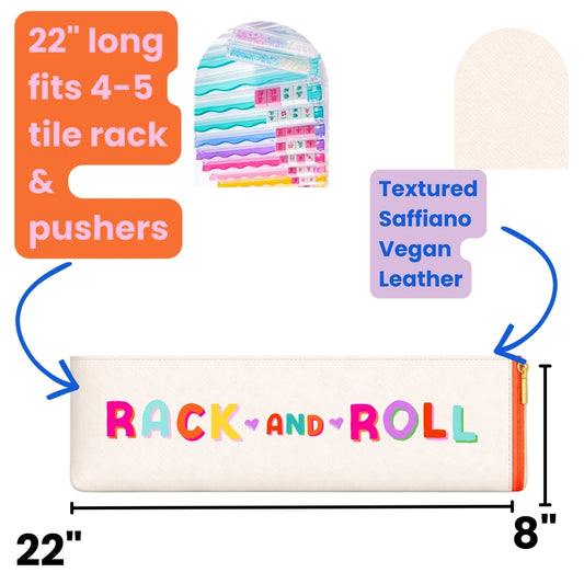 Mahjong Rack Storage Bag | Green Vegan Leather