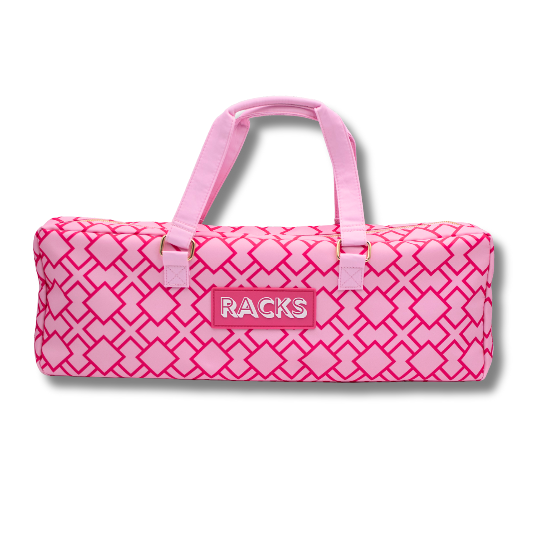 Mahjong Rack Bag  |  Stripes- Pink & Red Rack Bag