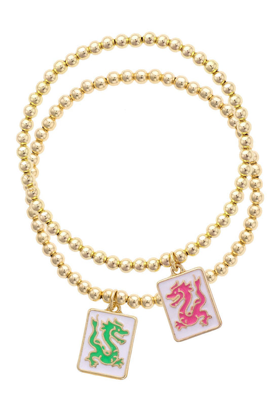 Mahjong Bracelet Set | Pair of Dragons