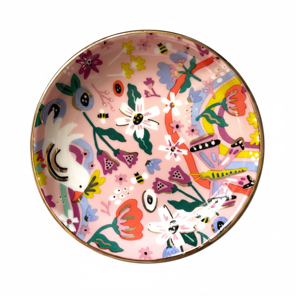 Butterfly Garden Porcelain Dice Dish