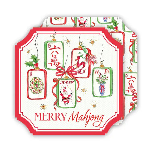 Mahjong Coaster Set |  Deck the Halls