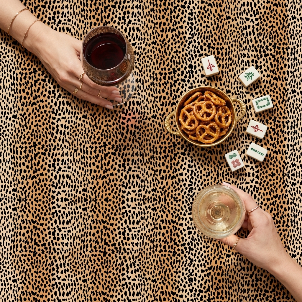 Mahjong Tablecloth | Cheetah Animal Print