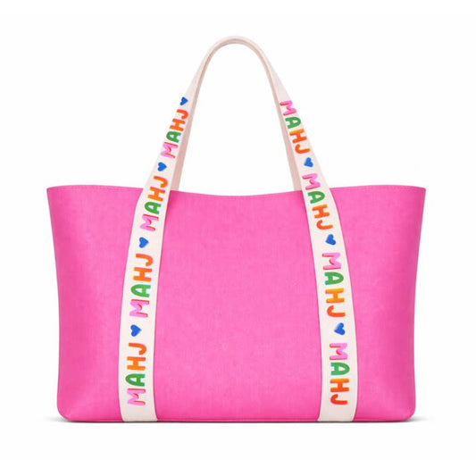 Mahjong Tote Bag | Pink Vegan Leather