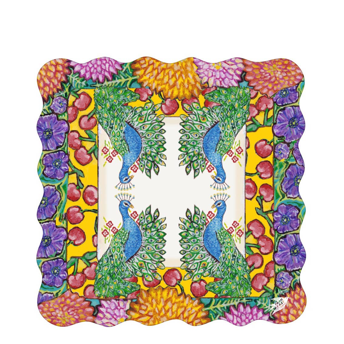 Bird Bam III Peacock Mahjong Mat | Floral Mahjong Mat