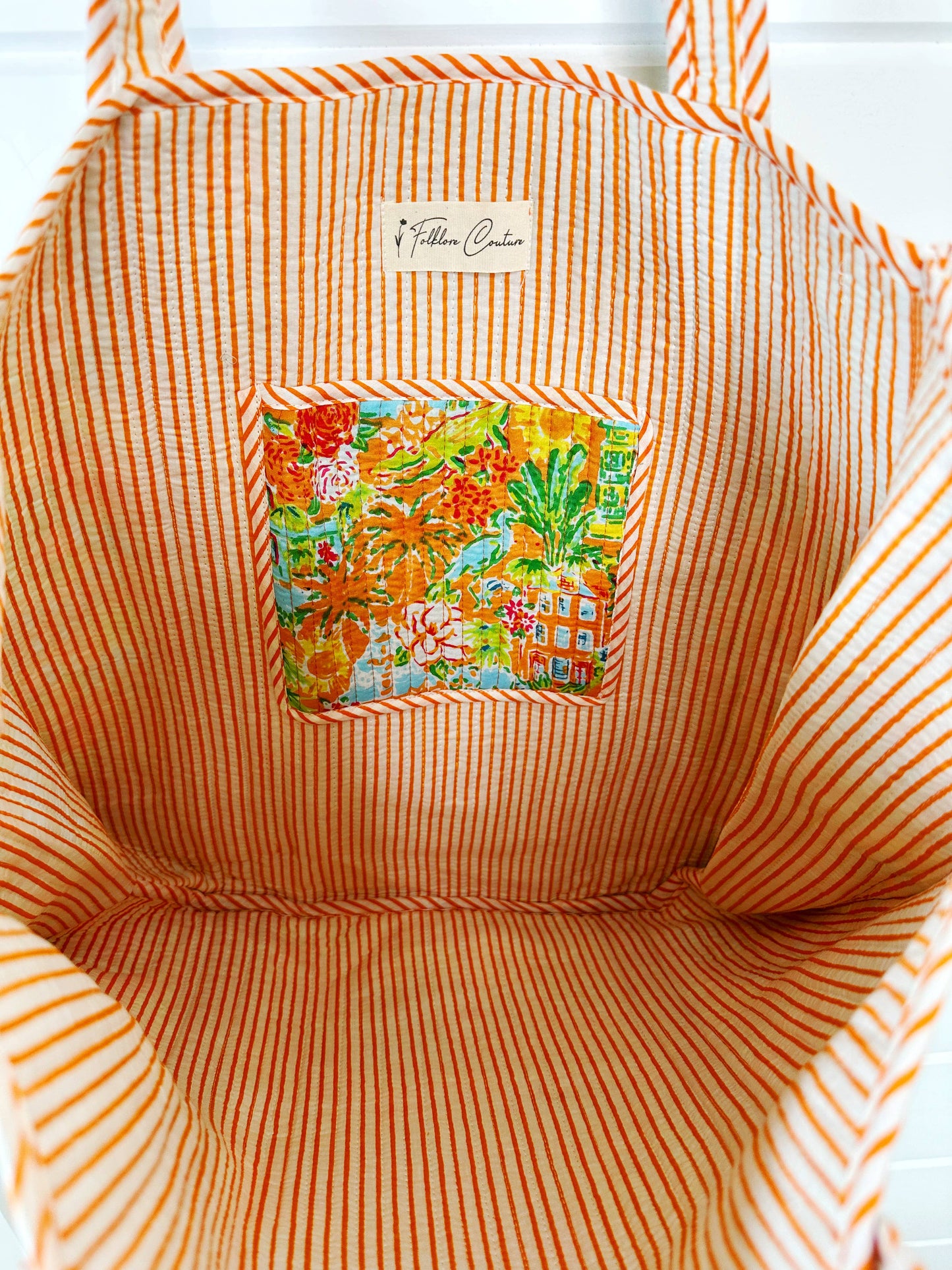 Mahjong Tote & Tile Bag Bundle | Orange Southern Town Print