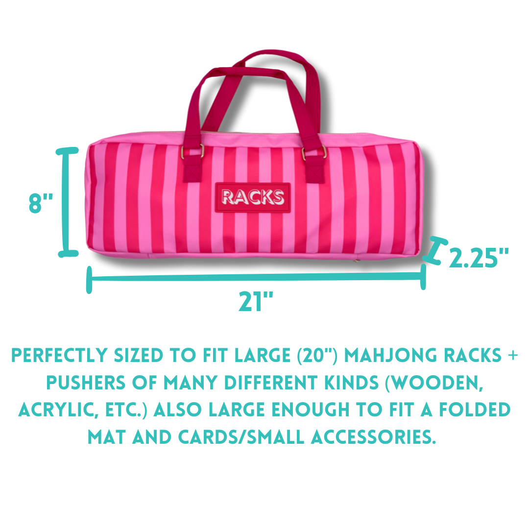 Mahjong Rack Bag  |  Stripes- Pink & Red Rack Bag