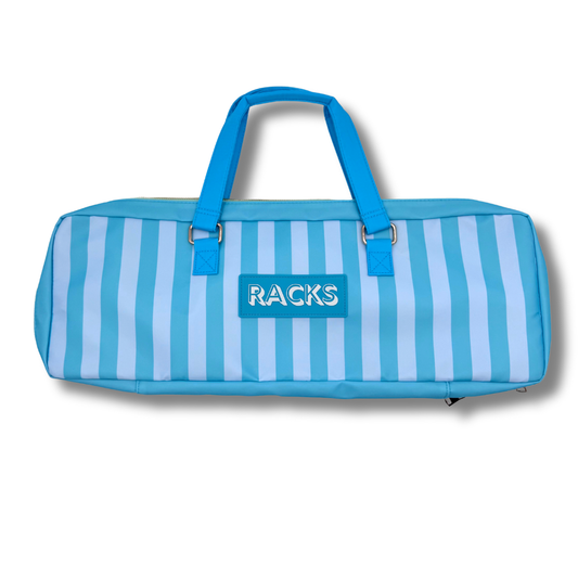 Mahjong Rack Bag  |  Fits 20" Racks + Folded Mat : Stripes- Green & Blue Rack Bag