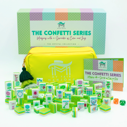 Mahjong Tile Set | Crystal Confetti Lemon-Lime