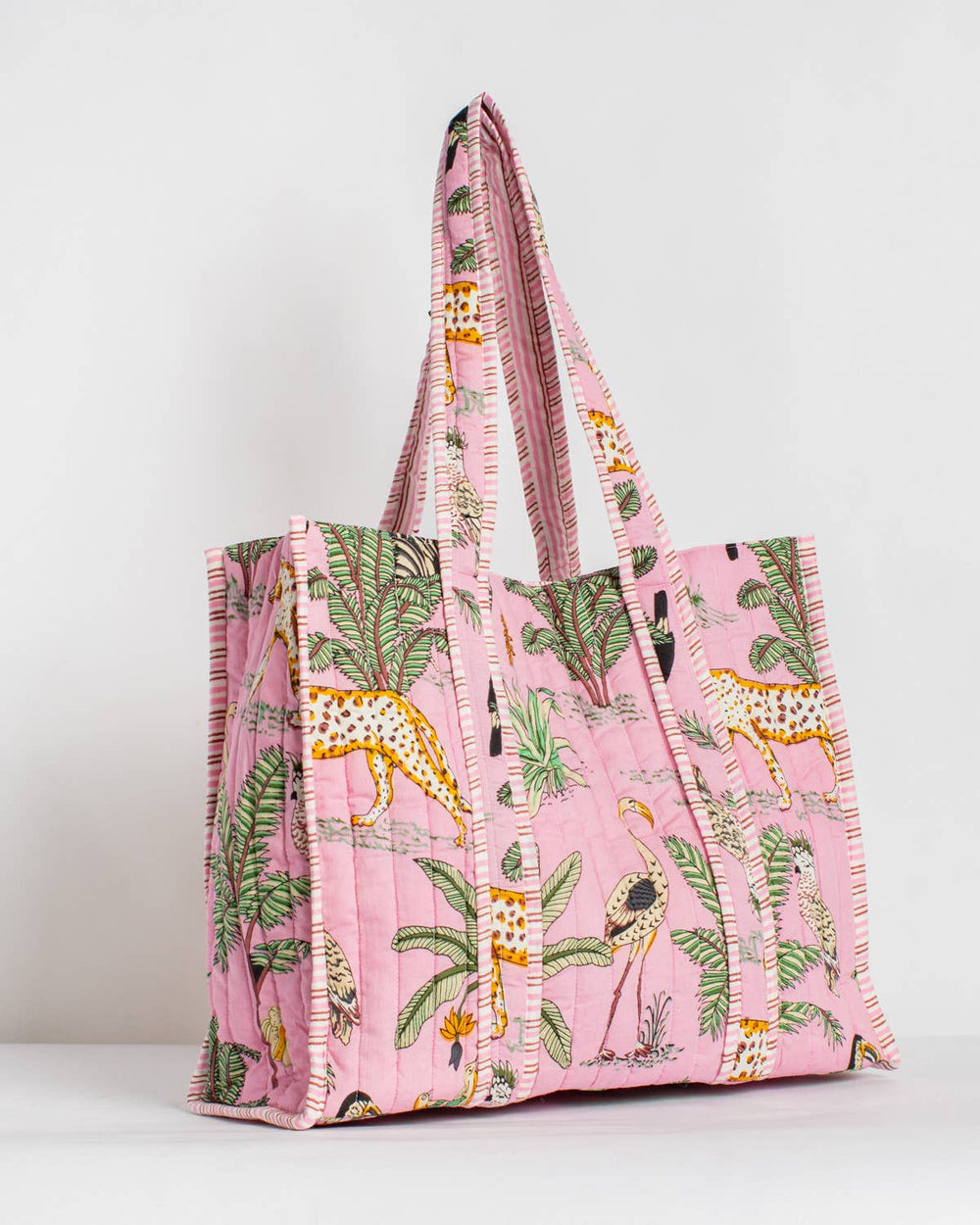 Mahjong Tote Bag | Liana Quilted Pink Multi