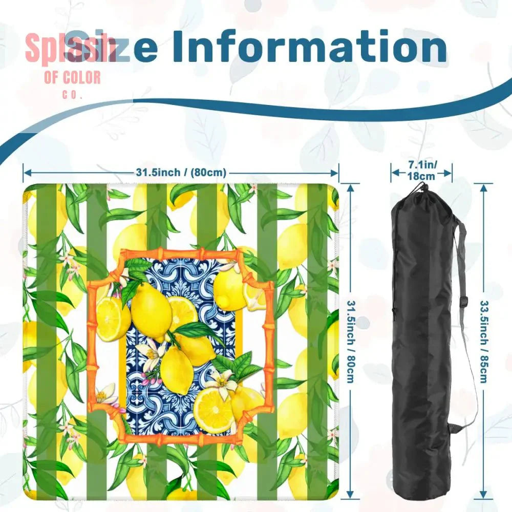 Mahjong Mat | Lemon Zest Green Stripe