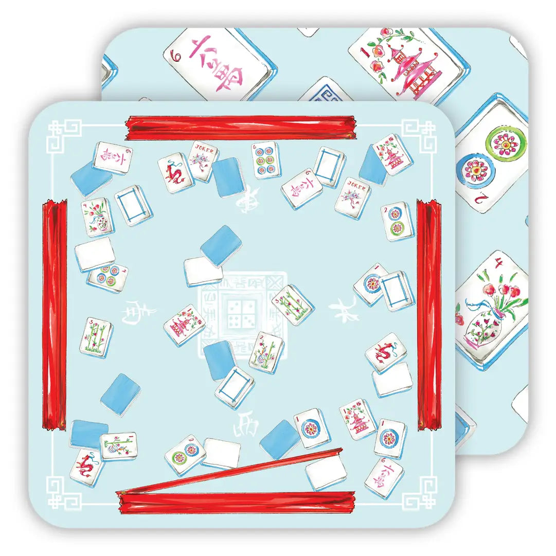 Mahjong Coaster Set | Handpainted Mahjong Table