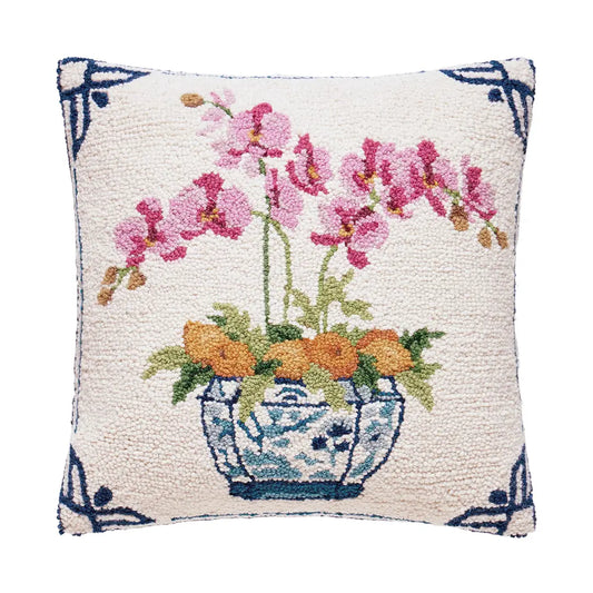 Mahjong Hook Pillow | Oranges and Orchids