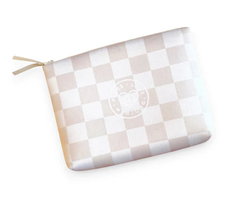 Mahjong Tile Pouch | Neutral Checkered Neoprene